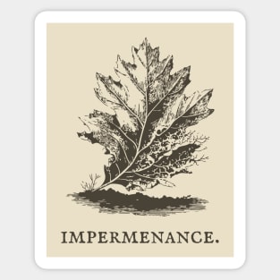 Impermanence Decaying Leaf Illustration Sticker